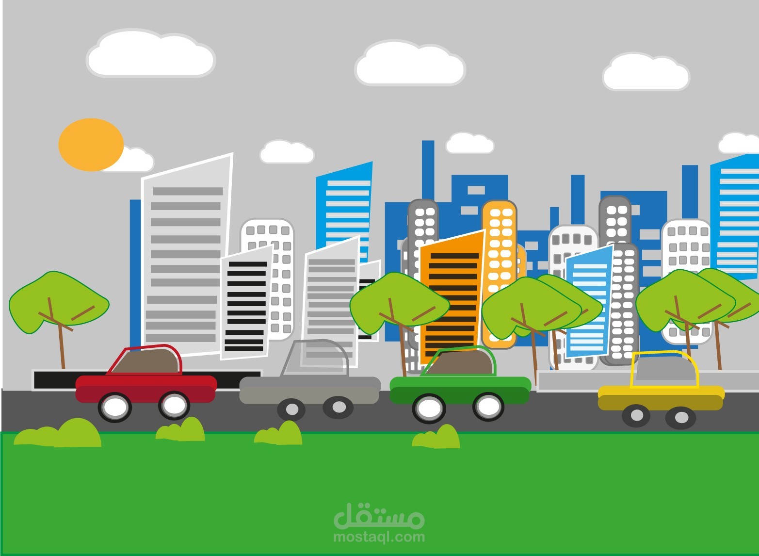 تنفيذ رسوم Environment لإعلان تجارى جذاب  باستخدام Adobe Illustrator