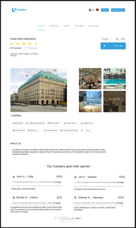 Hotel info page