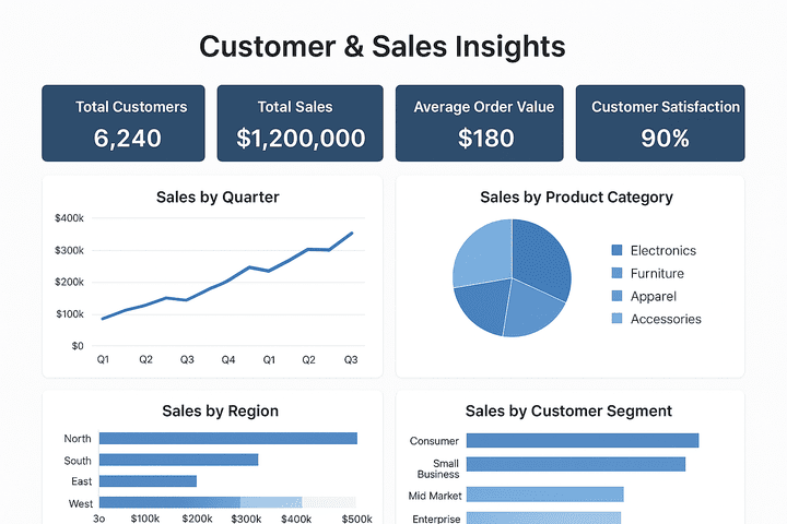 Customer & Sales Insights Dashboard (Excel)