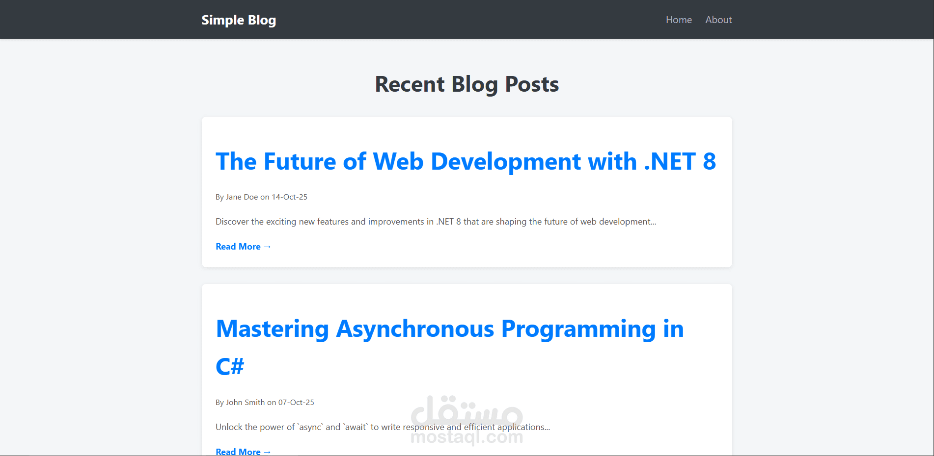 تطبيق ويب لمنصة مدونة (Blog) باستخدام C# و ASP.NET Core MVC