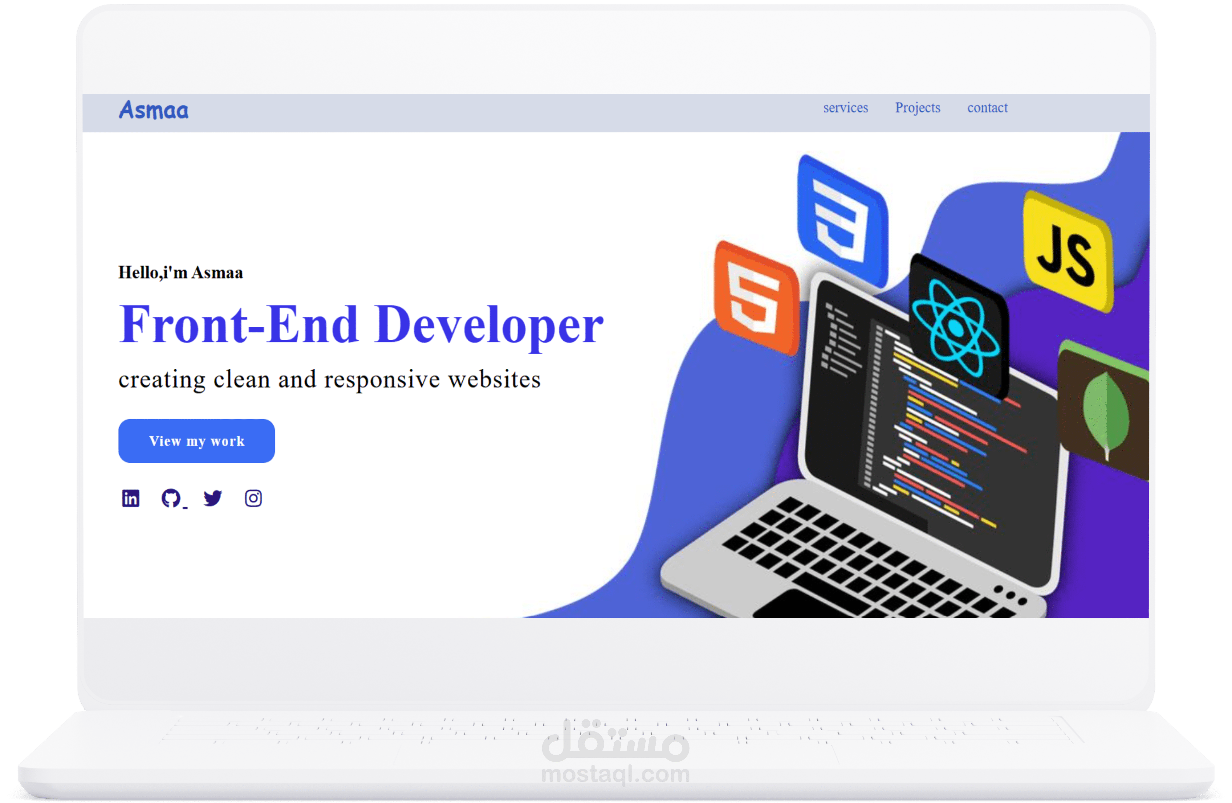موقع بورتفوليو شخصي باستخدام HTML و CSS