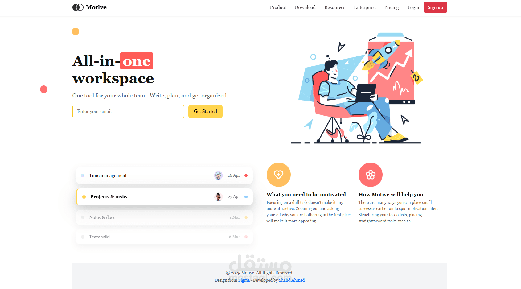 Responsive Landing Page – Motive Workspace