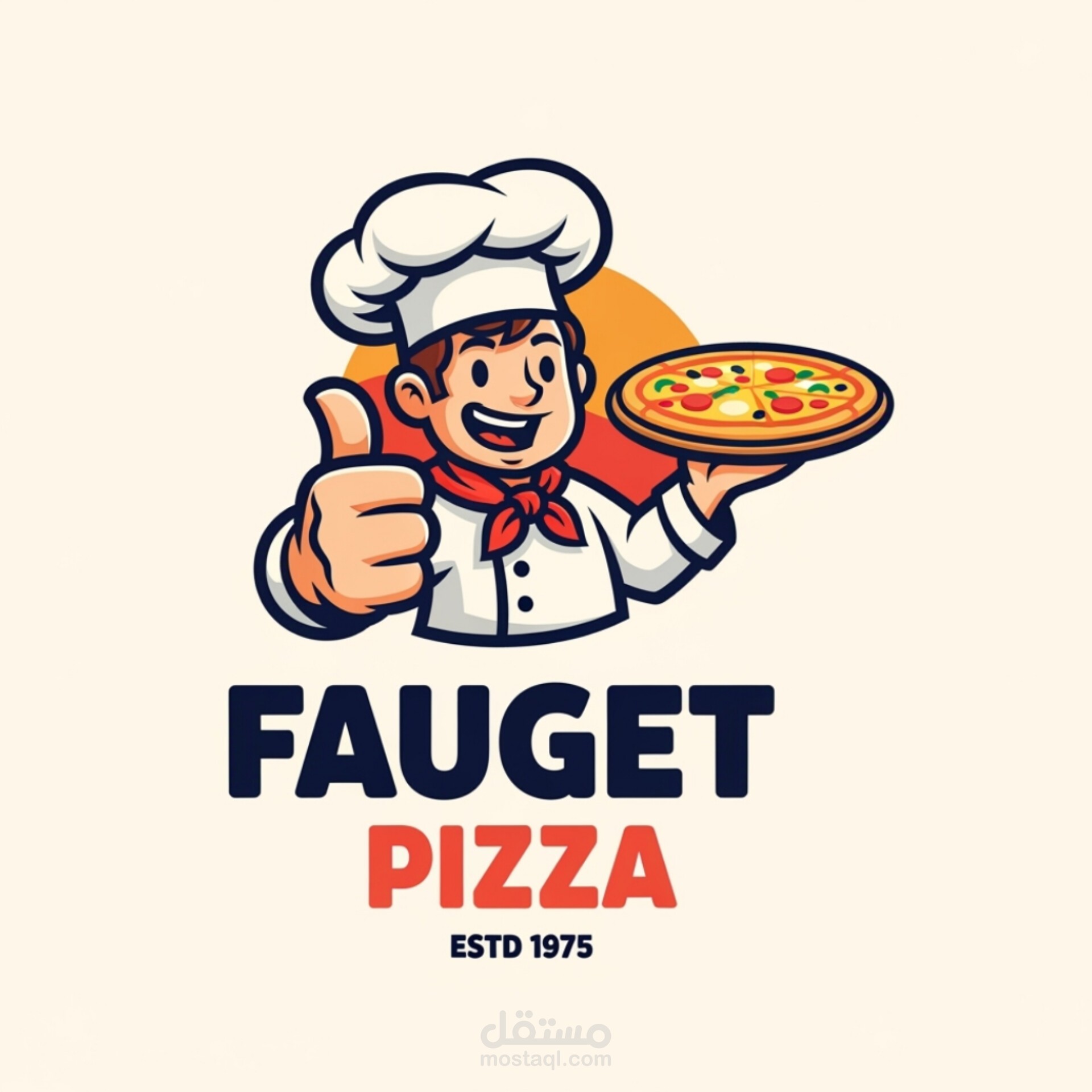 تصميم شعار لمطعم بيتزا (Fauget Pizza)
