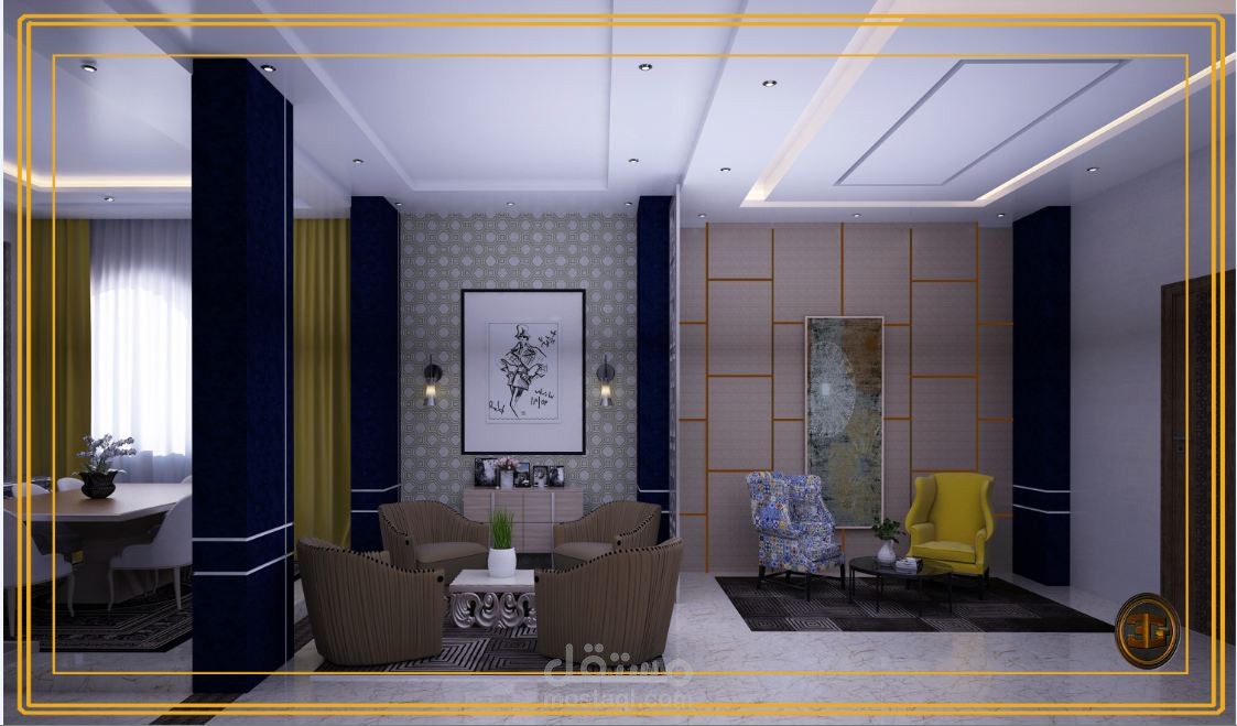 تصميم داخلى لمجلس عائلة طراز مودرن