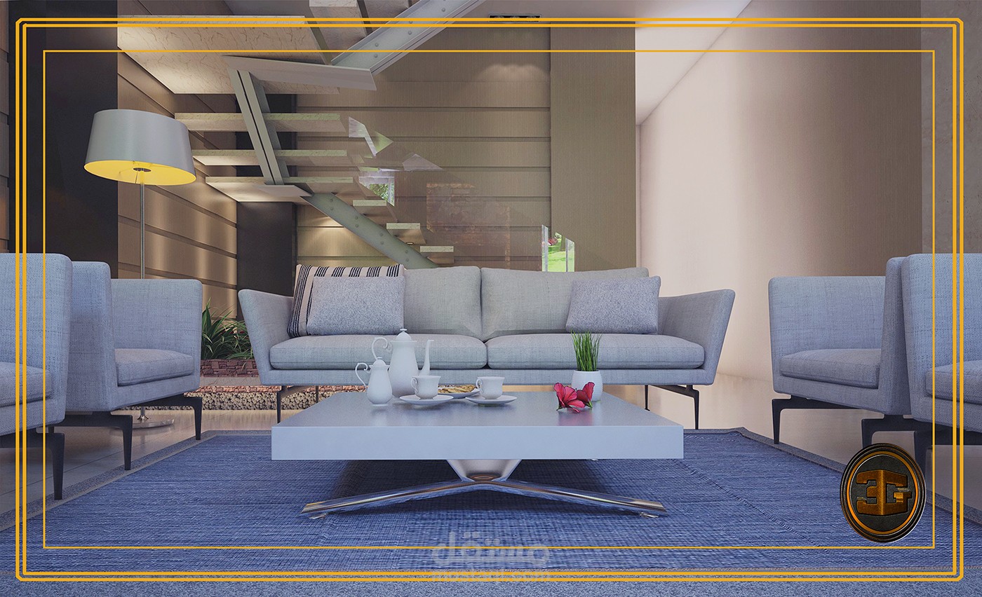 تصميم داخلى لمجالس  معيشة طراز مودرن