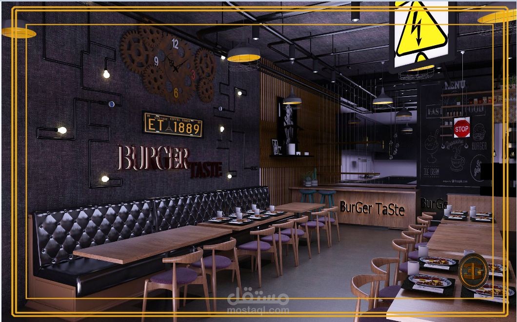 تصميم داخلى لمطعم  (السعودية)
