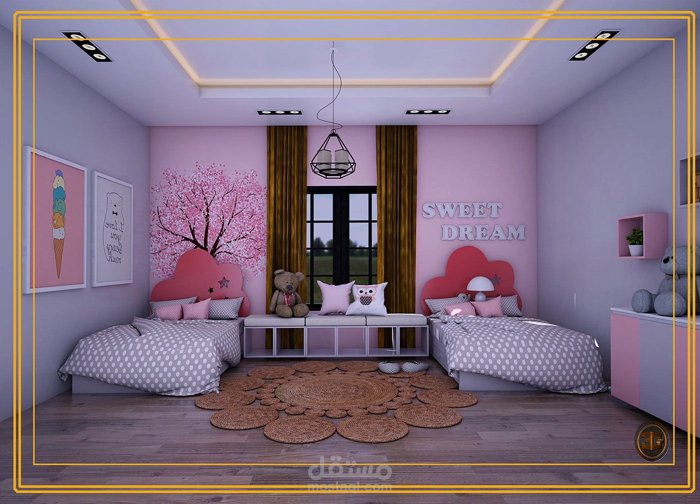 تصميم غرفة اطفال بنات (السعودية)