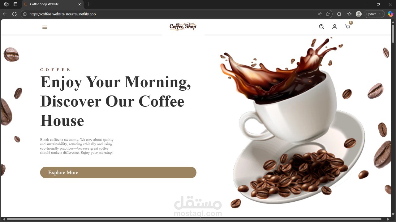Coffee Shop Website – A Complete Online Platform for a Coffee Brand