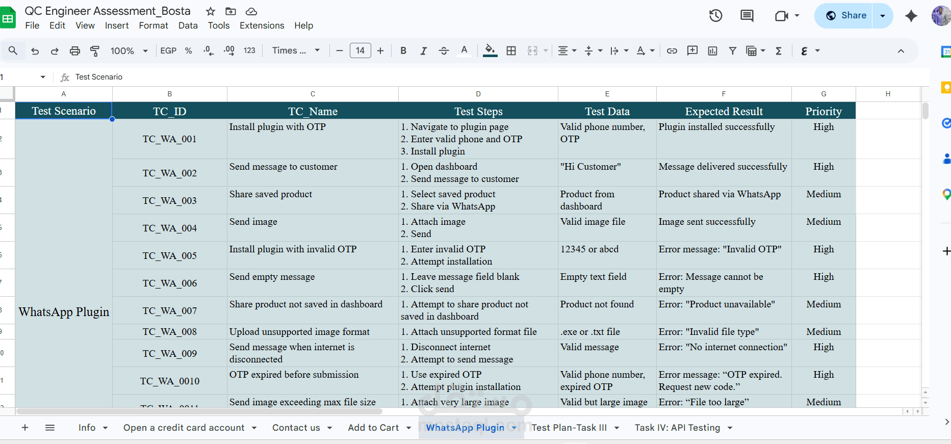 QC Engineer Assessment — Bosta | Test Cases, Bug Report & API Testing