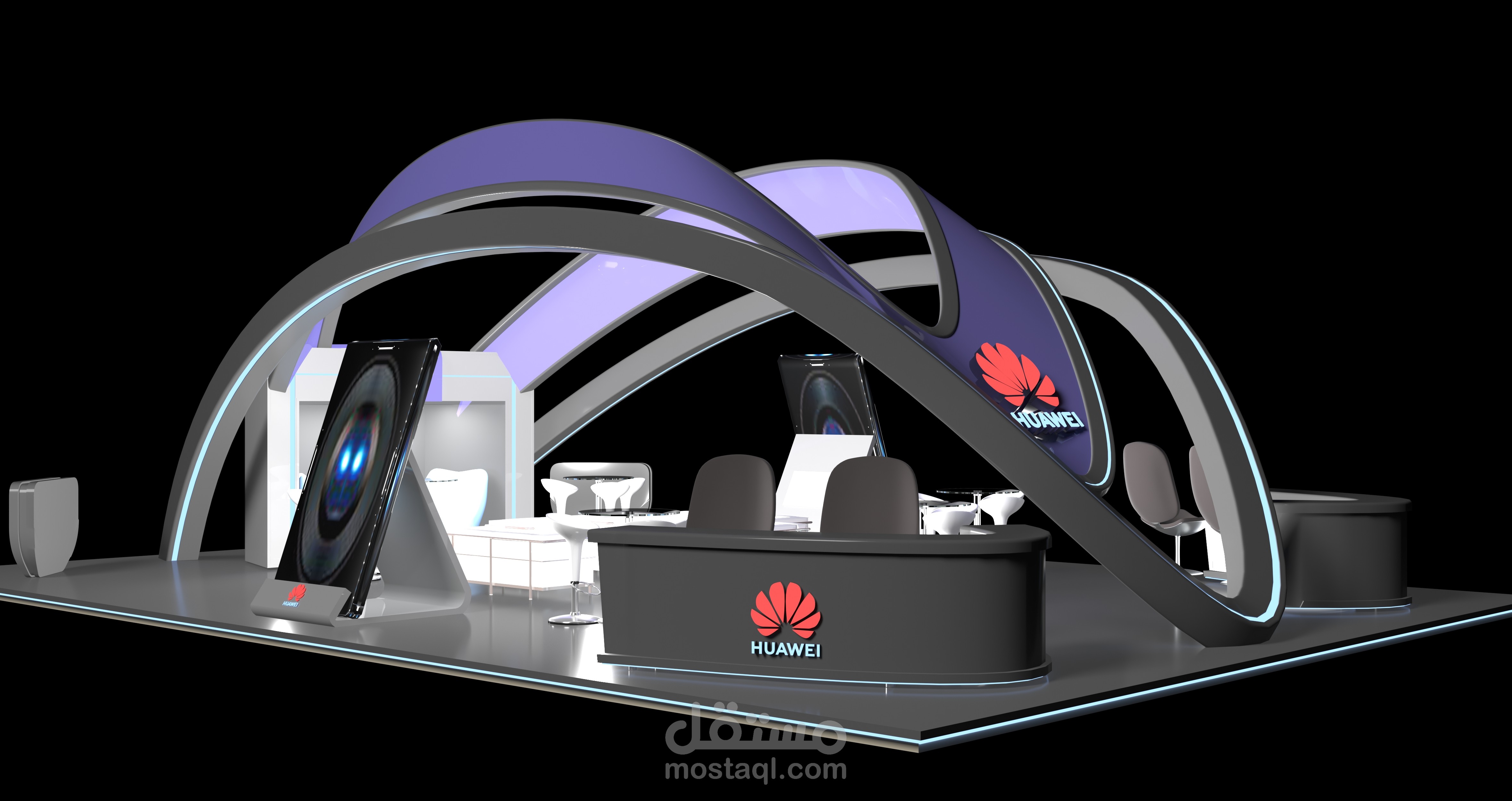 تصميم 3d بوث معرض لصالح شركة Hawaii