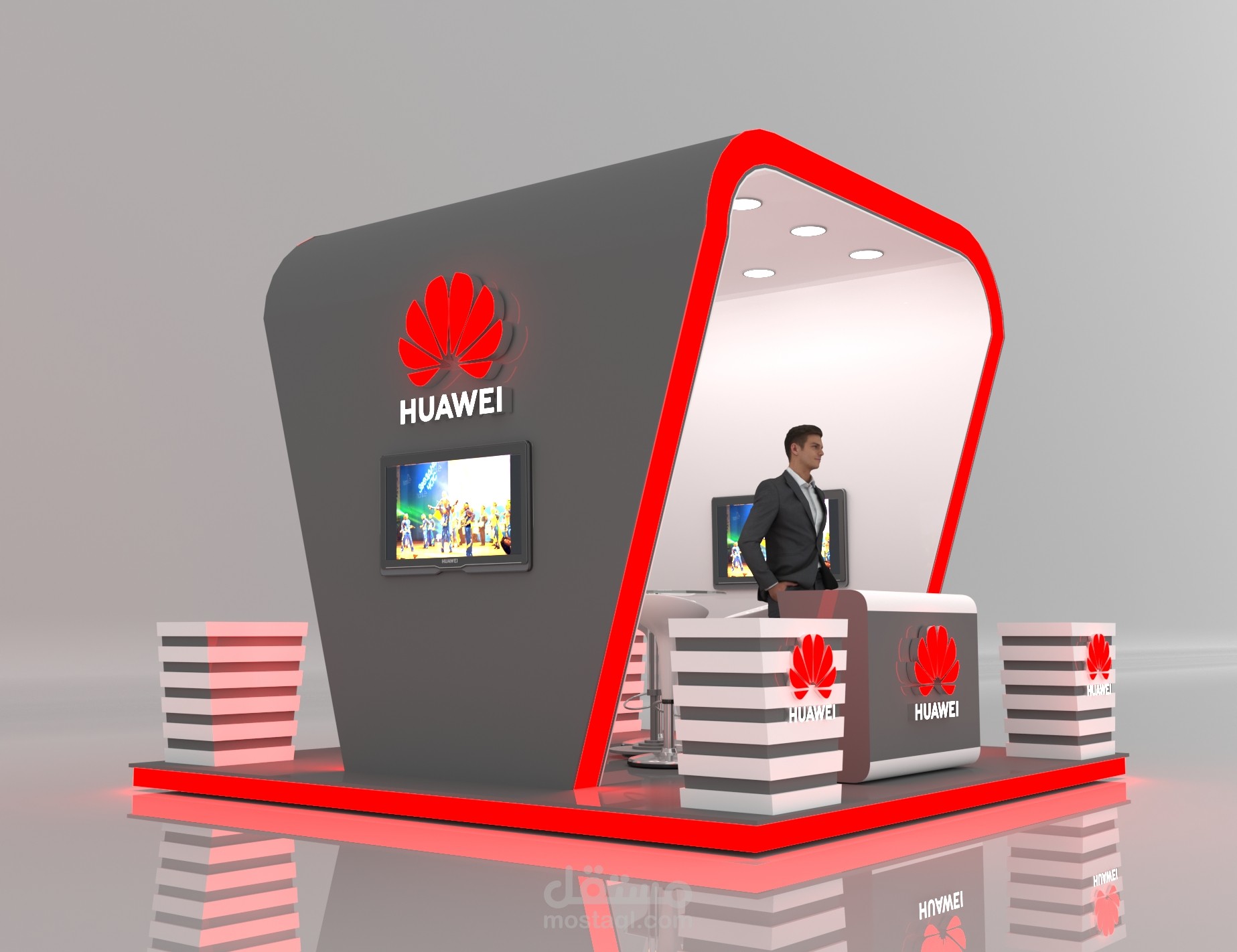 تصميم بوث معرض لصالح شركة Hawaii