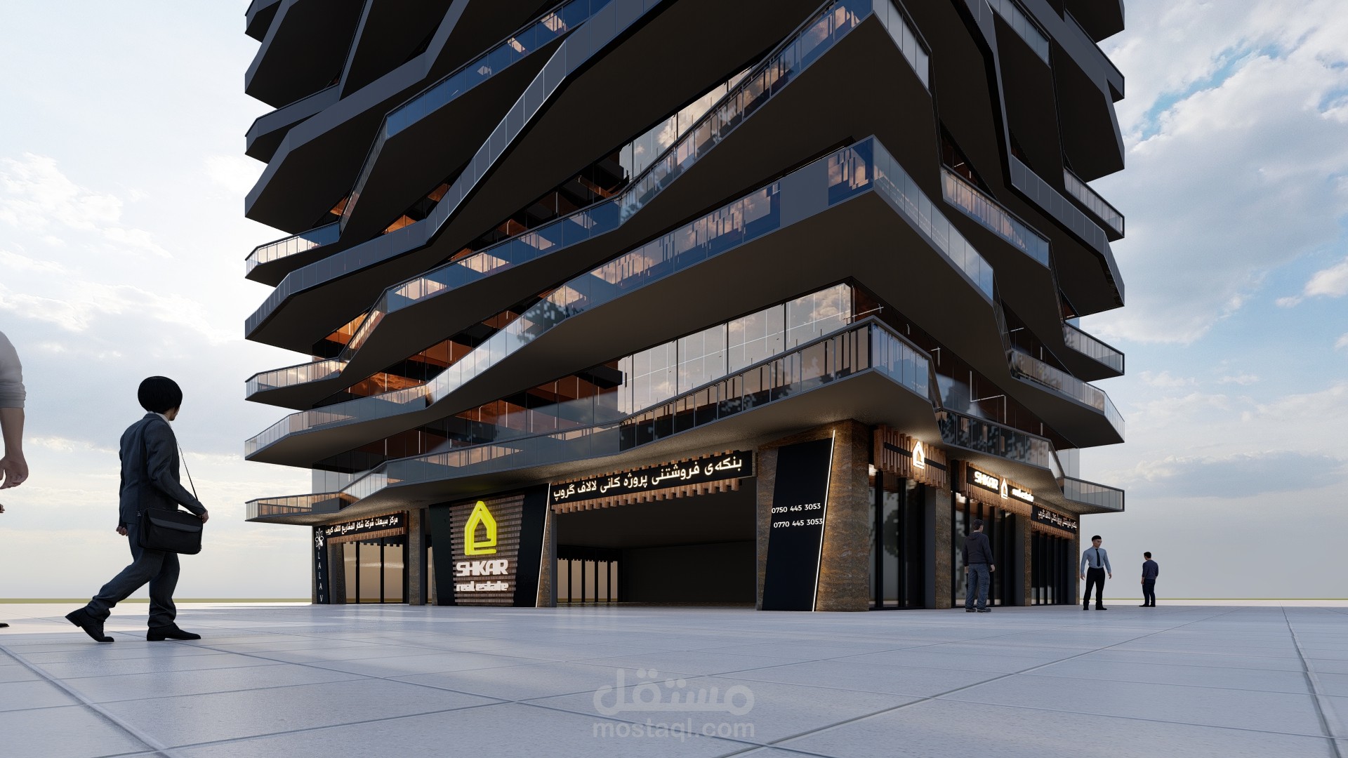 إعادة تصميم و تنفيذ الواجهة الخارجية و القطع الاعلانية المضيئة