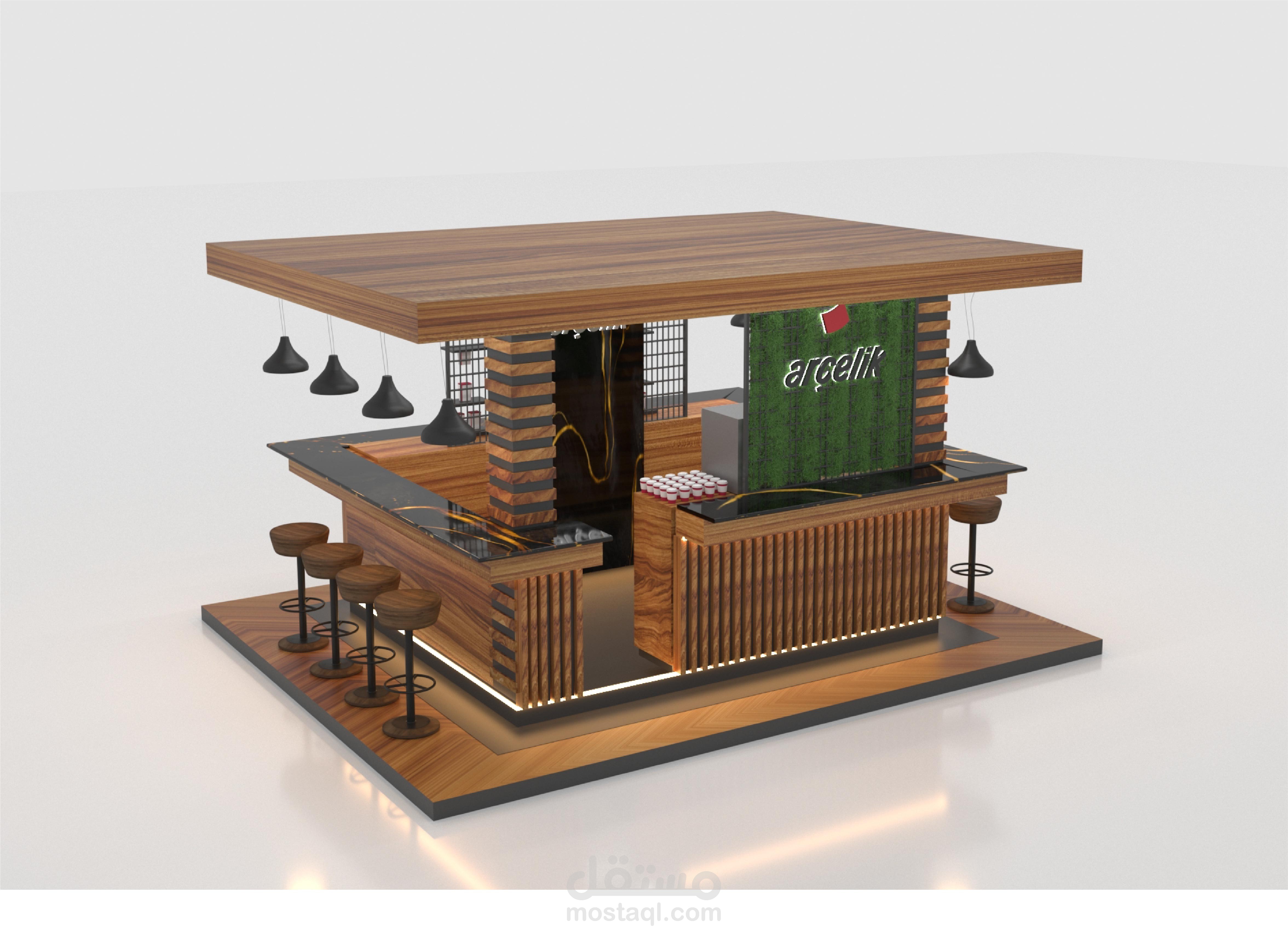 تصميم 3d مودرن كشك معرض