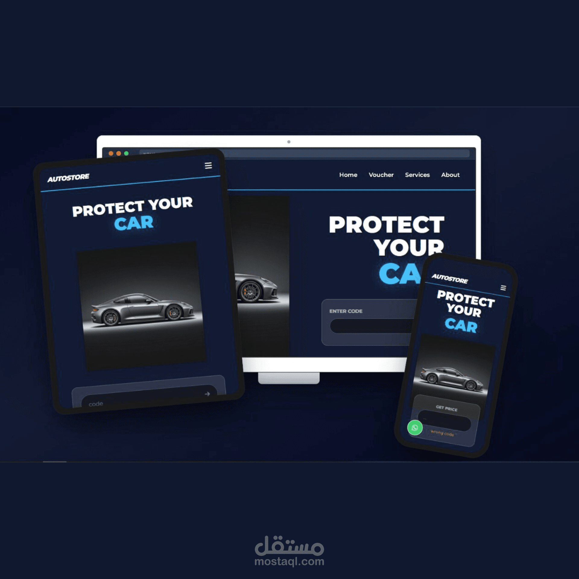 أوتو ستور-تصميم موقع معرض سيارات فاخر 2025”