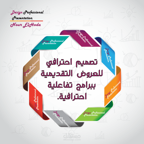 تصميم عرض تقديمي لمناقشة رسالة ماجستير باستخدام الروابط التشعبية Links والانفوجرافيك Infographics.