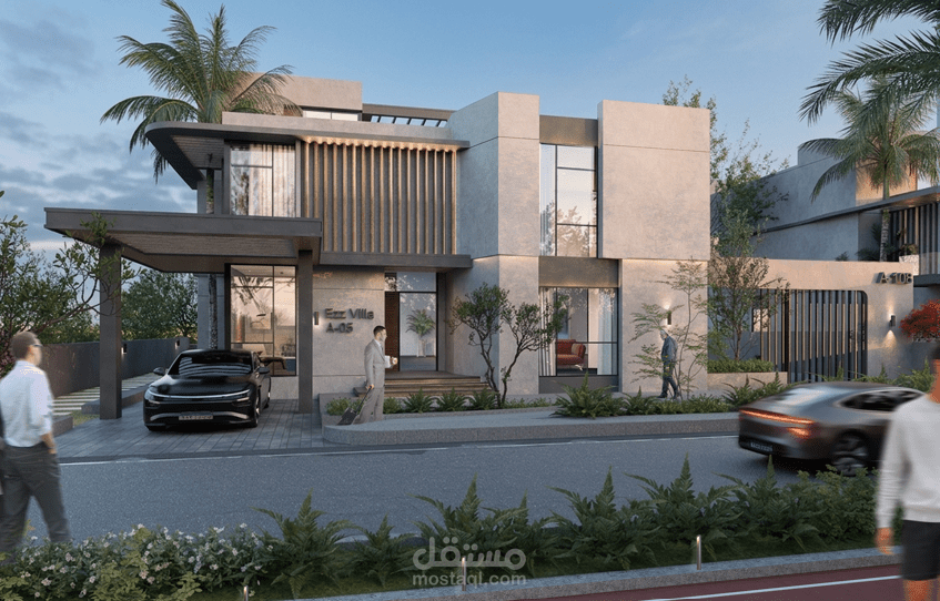 تصميم واجهة خارجية لفيلا سكنية حديثة