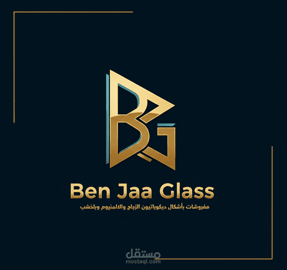 هوية بصرية متكاملة لشركة "Ben Jaa Glass"