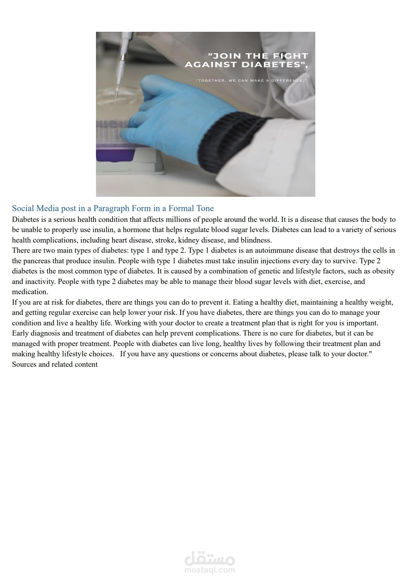 Join the fight against diabetes