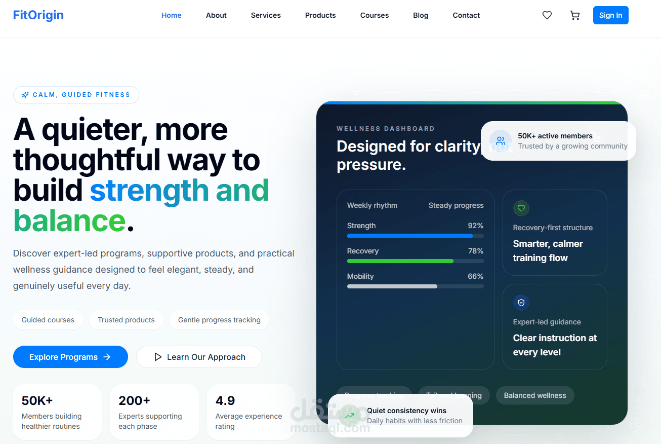 تطوير نظام إدارة صالات رياضية - Fitness Web Application & Gym Management