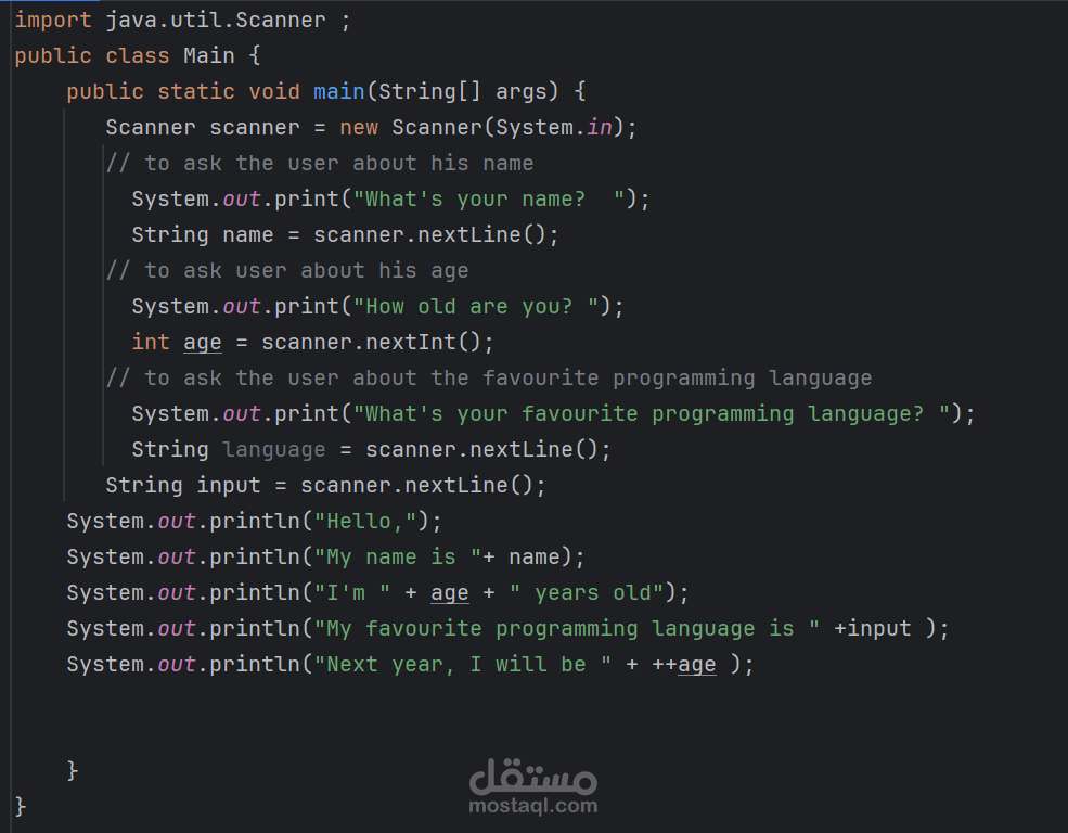 simple test by java