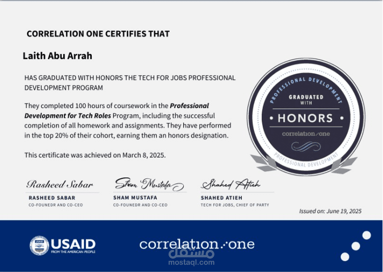 Training and Competitions by Correlation One & USAID