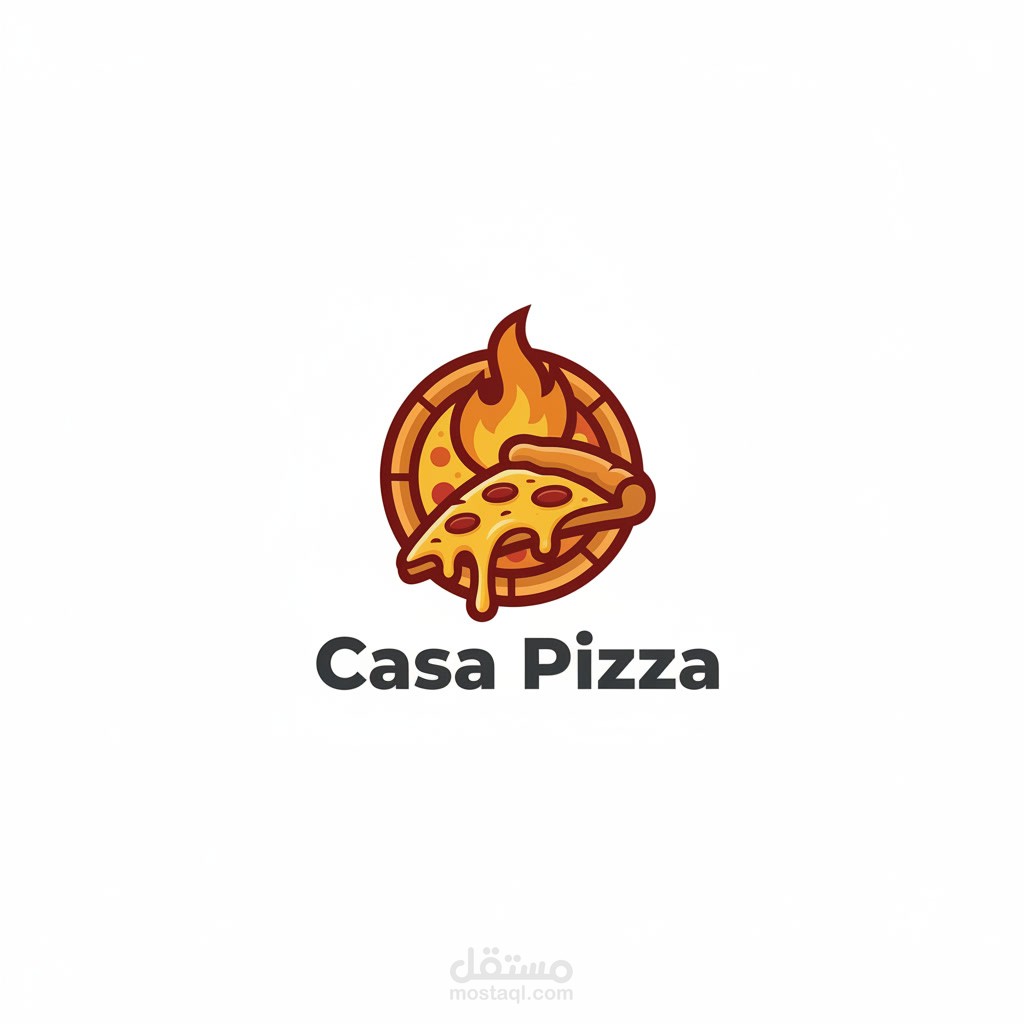 تصميم شعار لمطعم "Casa Pizza"