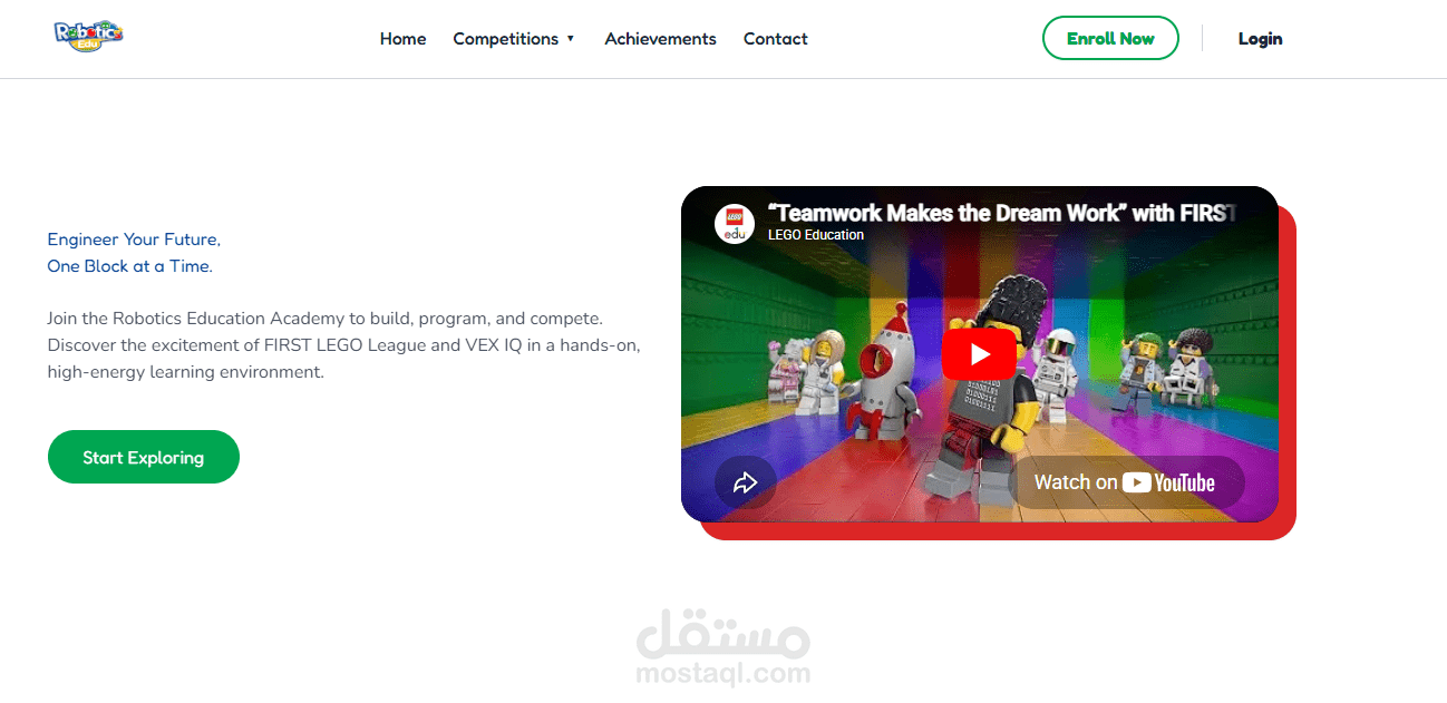Landing page for Education RoboTech