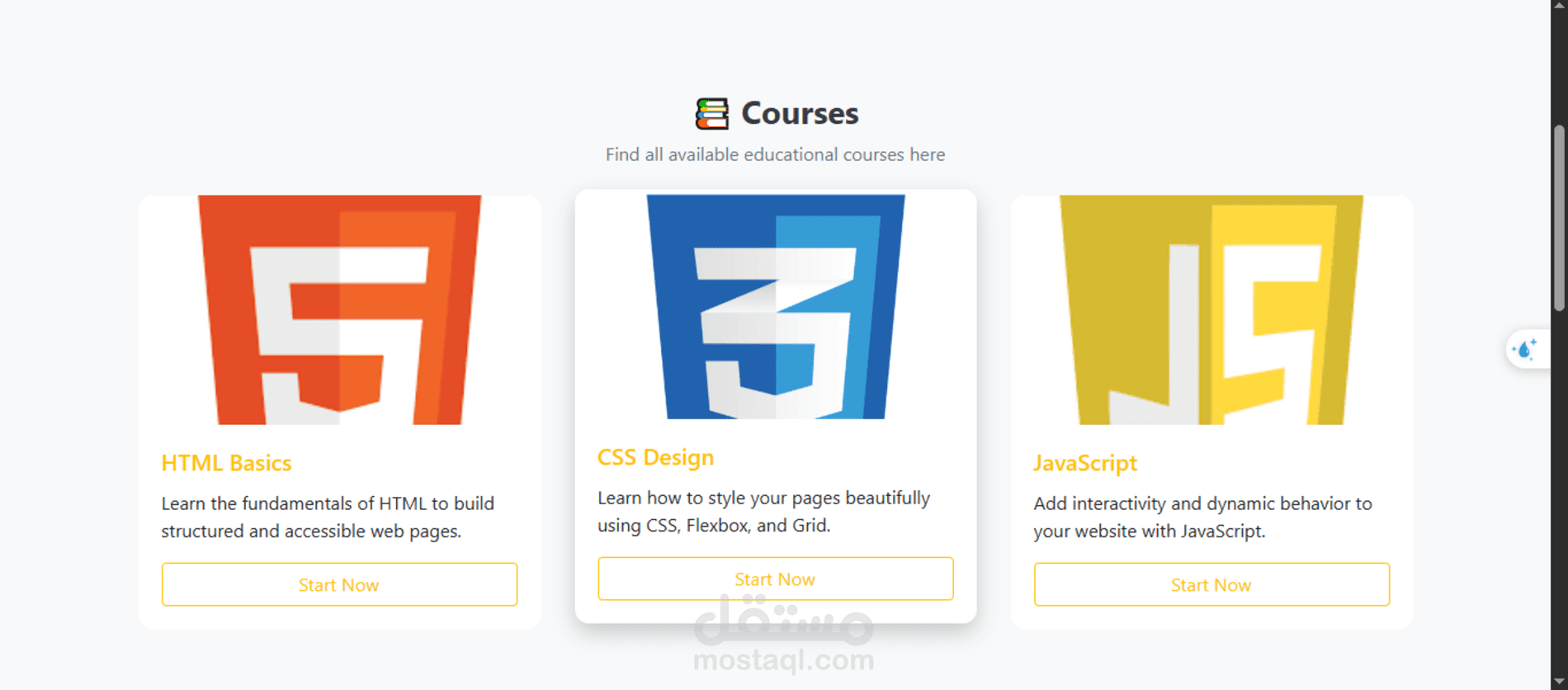 تصميم وبرمجة موقع كورسات احترافي باستخدام Bootstrap