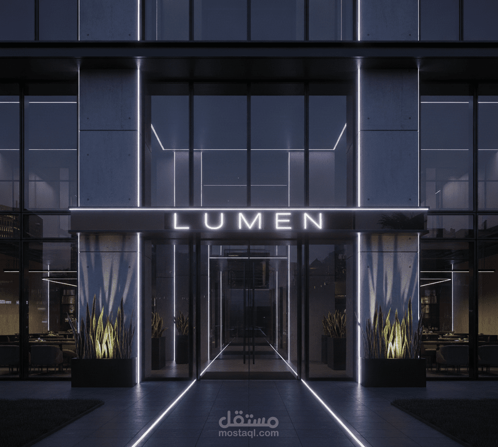 تصميم واجهة مطعم من الخارج