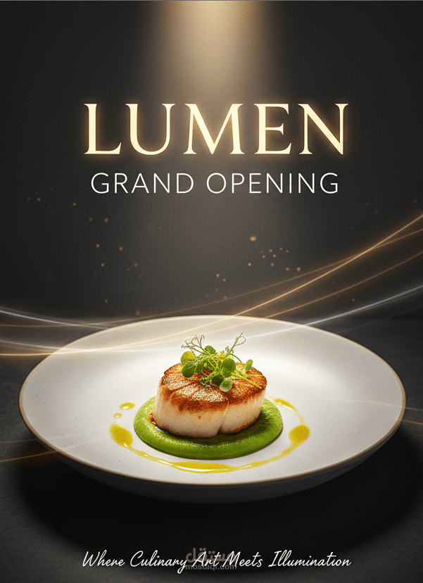 "Lumen" restaurant opening poster
