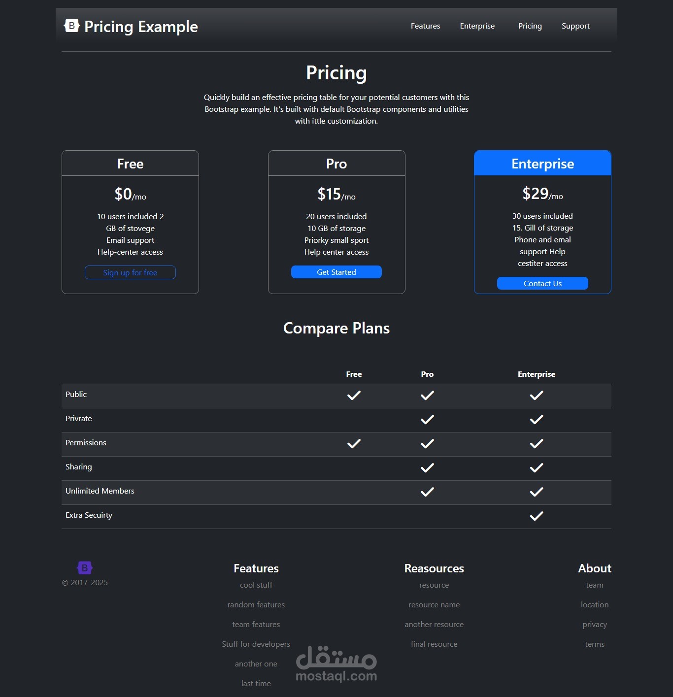 Pricing demo
