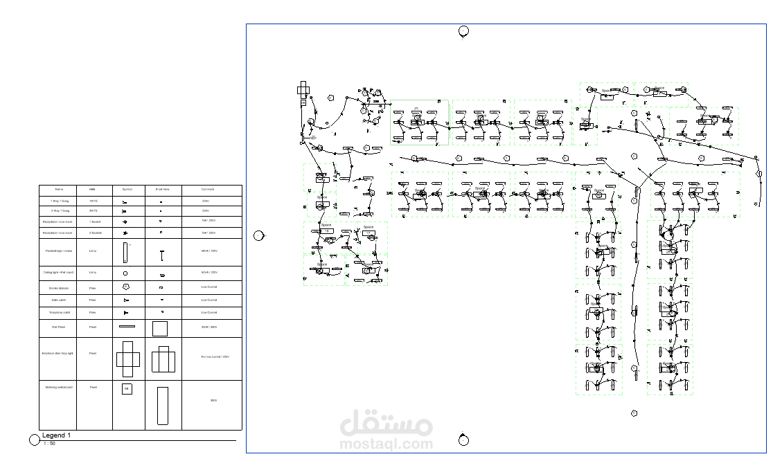 Electrical Connections for a school.Revit
