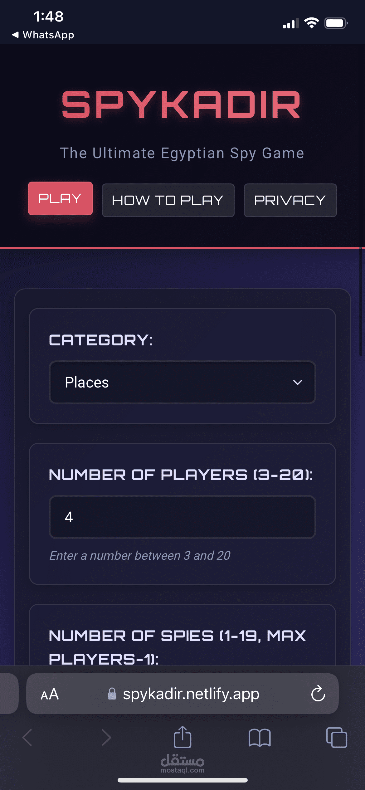 website spy game