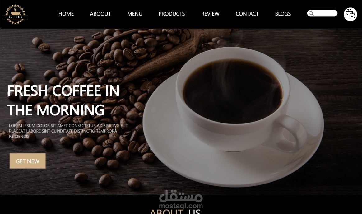 تصميم web site لبيع منتاجات Coffee