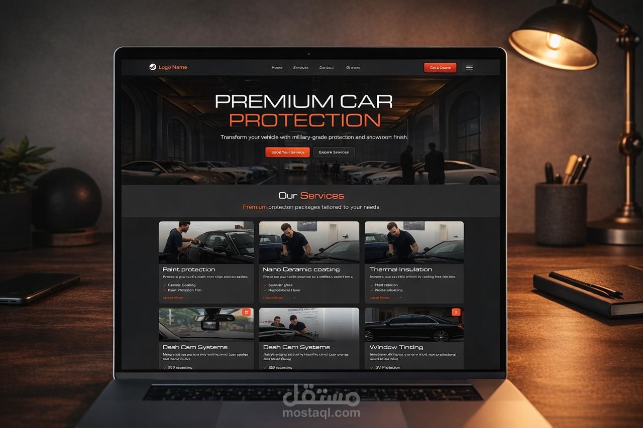 تصميم موقع لخدمات السيارات الفخمه
