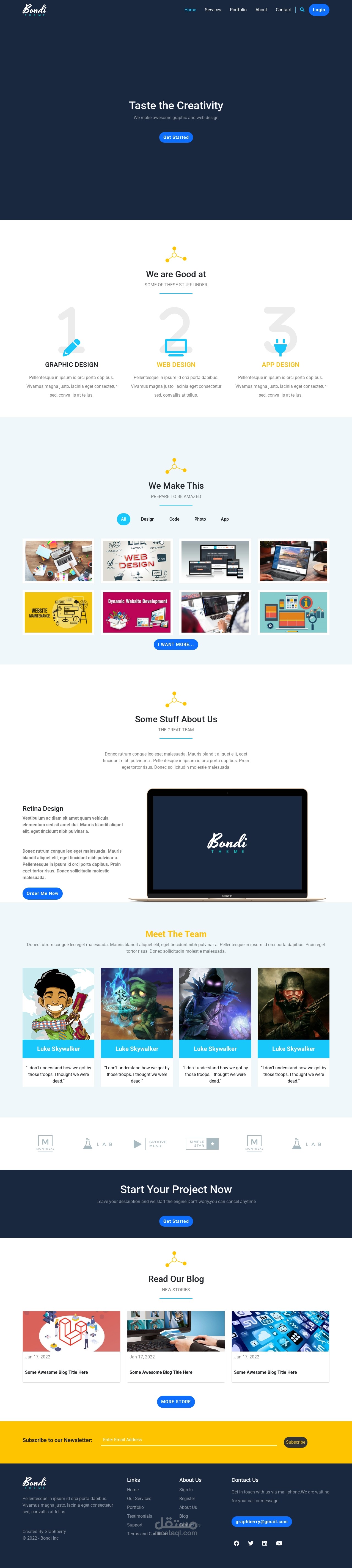 Bondi Landing Page