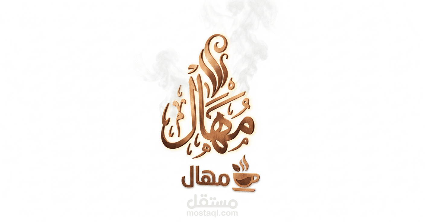 لوجو لمحل مشروبات ساخنه اسمه مهال