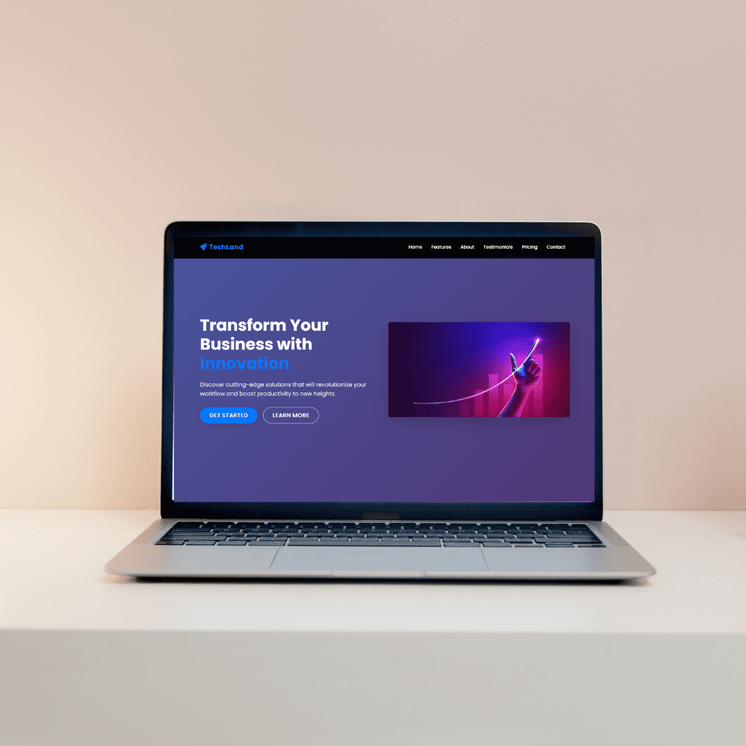 تصميم وتطوير صفحة هبوط (Landing Page) تفاعلية باستخدام HTML وCSS وJavaScript وBootstrap