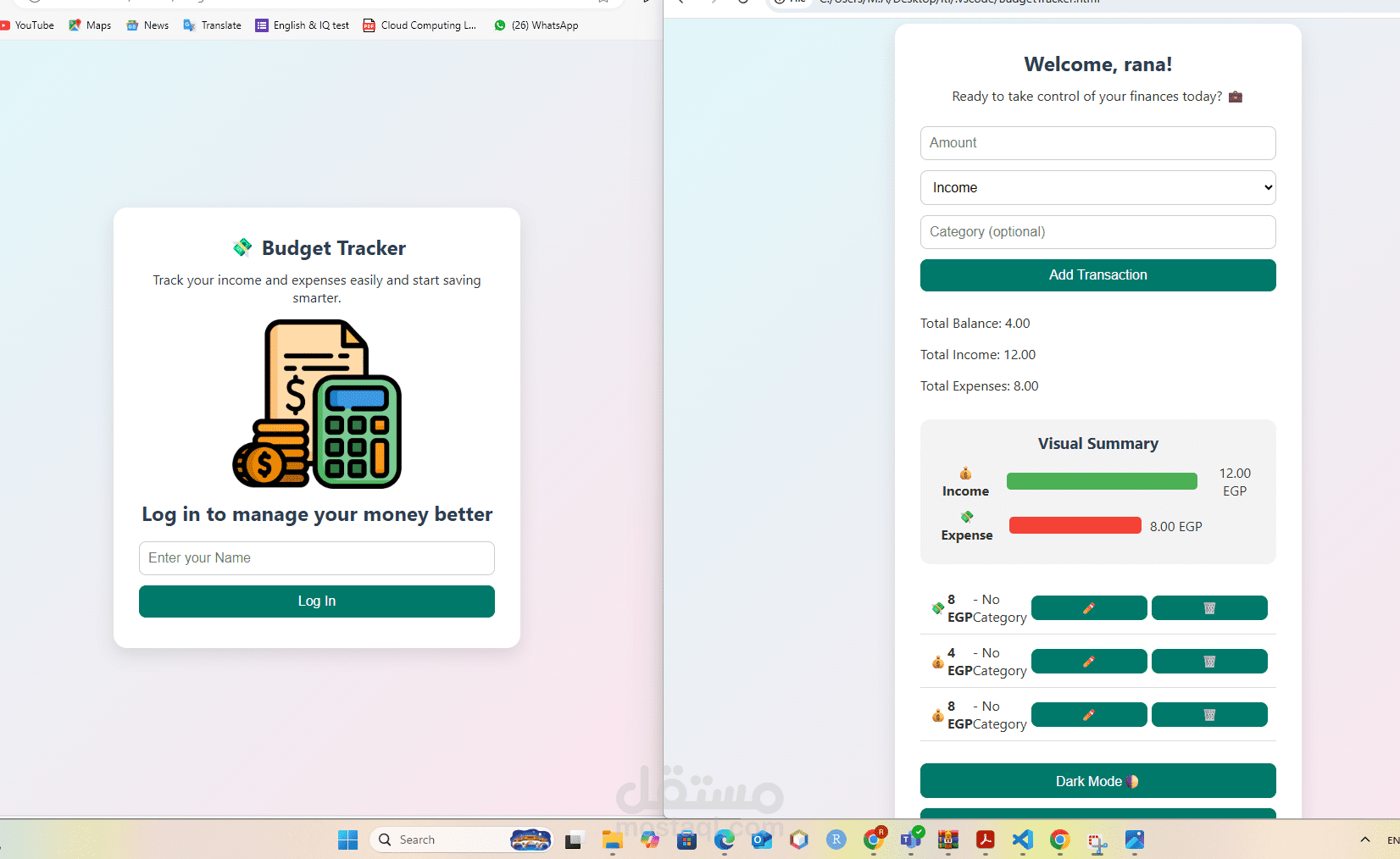 Budget Tracker Web App