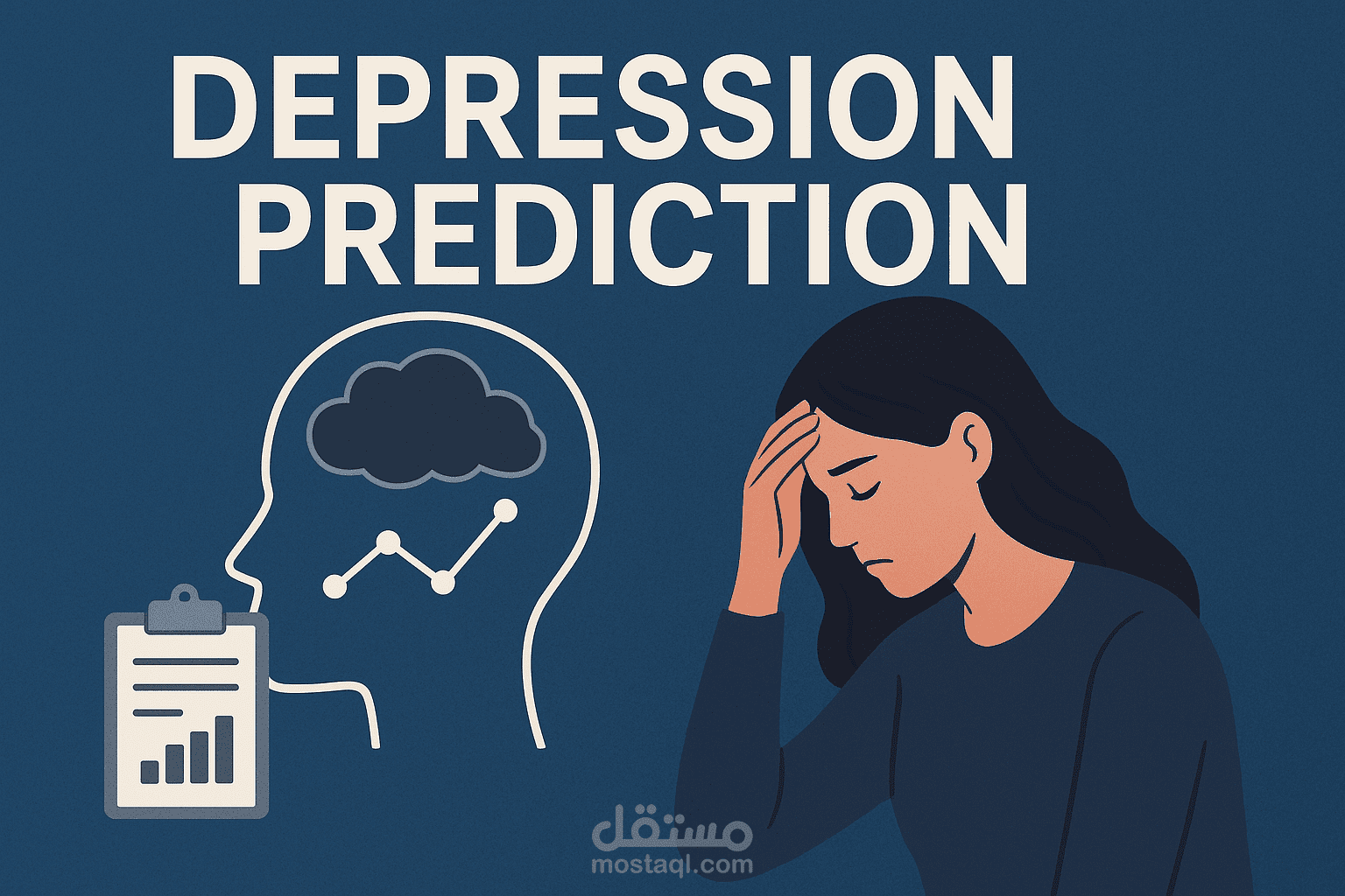 نموذج ثنائي للكشف عن الاكتئاب باستخدام النصوص وتغذية العملاء الراجعة