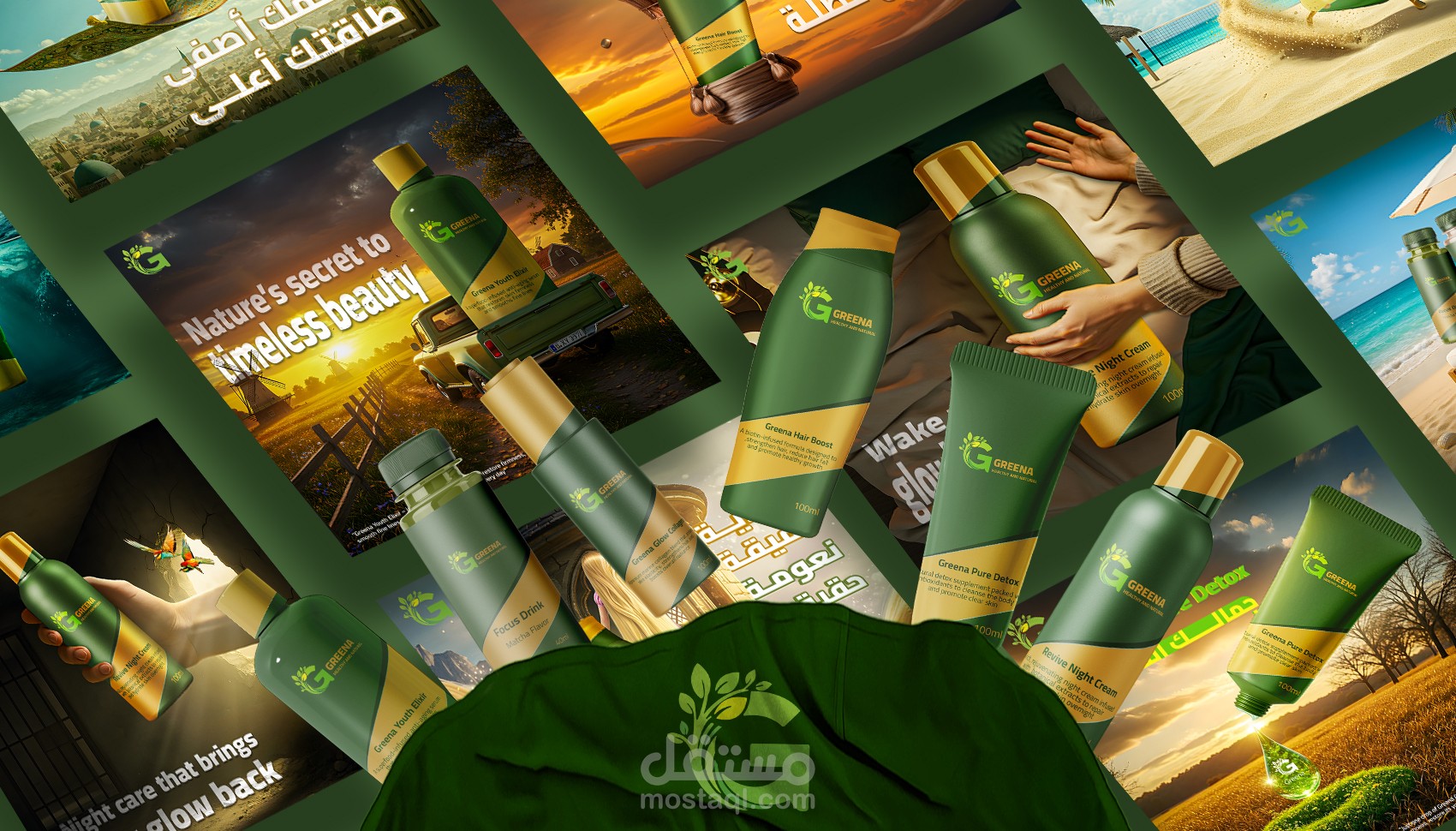 براندينج وهوية بصرية متكاملة لشركة Greena