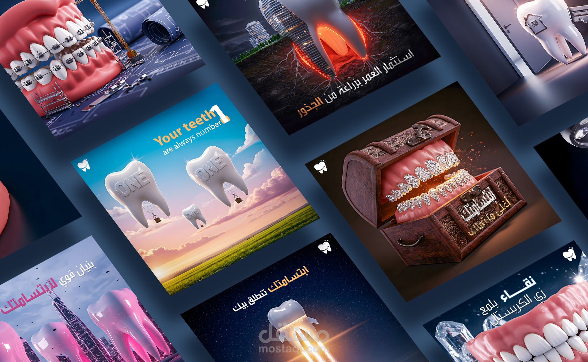 تصميم بوستات سوشيال ميديا لعيادة أسنان