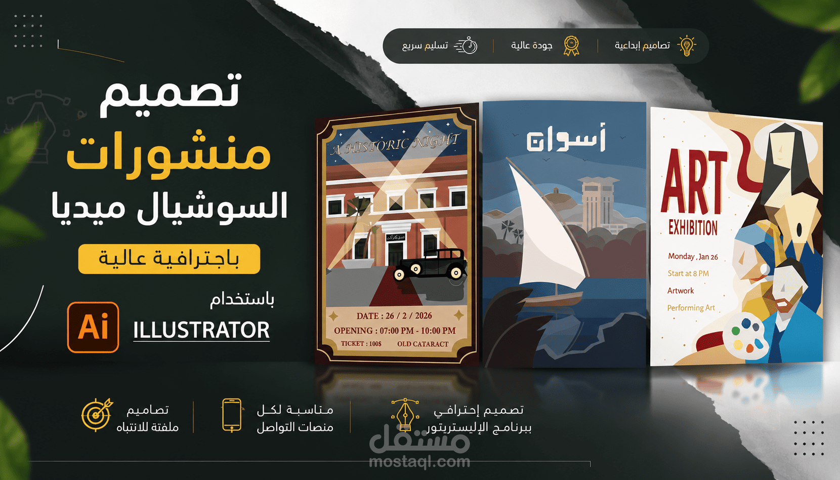 تصاميم سوشيال ميديا بالاليستريتور