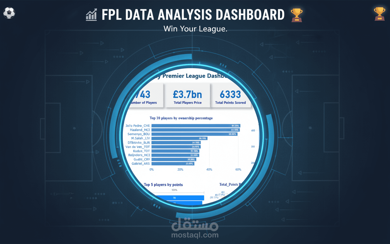 لوحة بيانات تفاعلية لتحليل الفانتازي بريميرليج (FPL Dashboard)