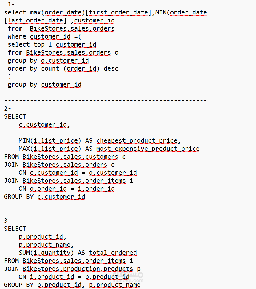 SQL Queries for the BikeStores Database Analysis