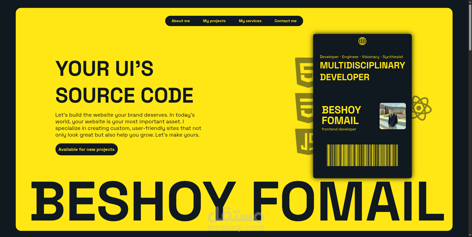 موقع شخصي للعرض (للكمبيوتر فقط)