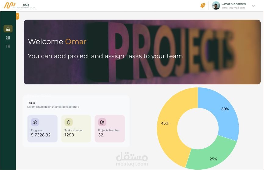 تطوير نظام متكامل لإدارة المشاريع والمهام باستخدام React