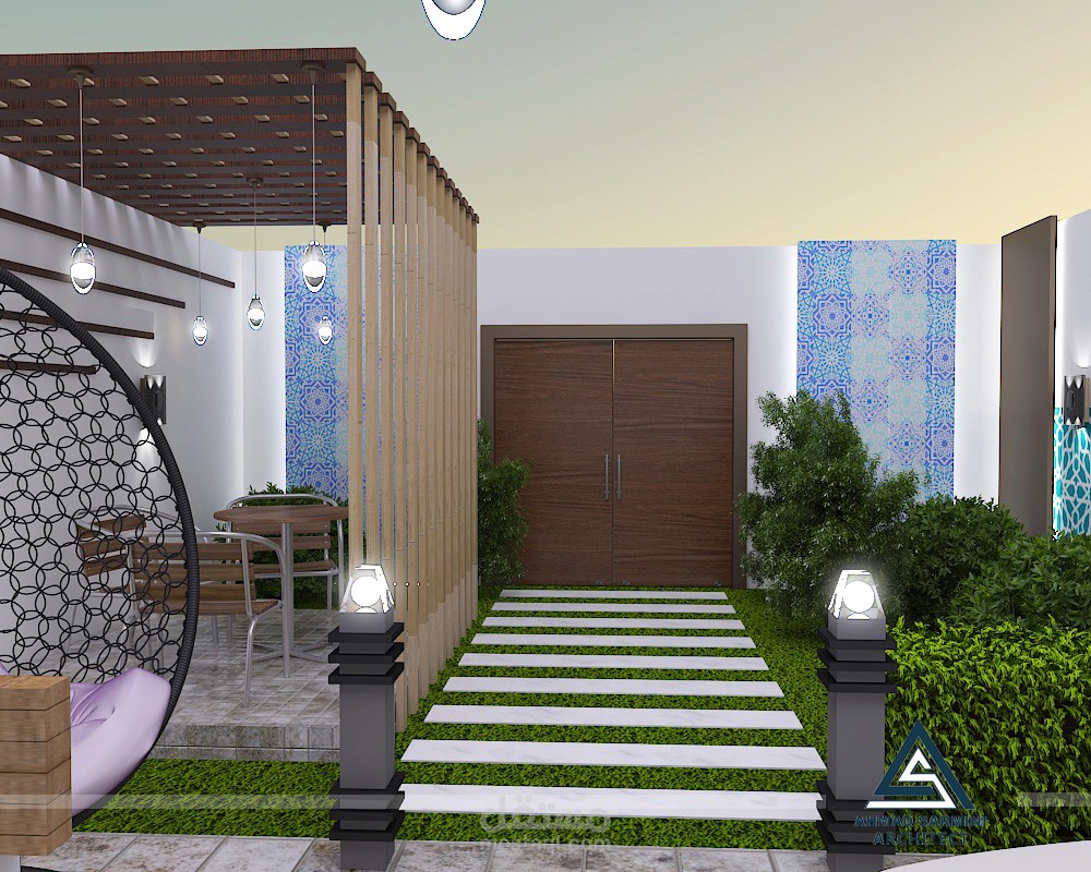 تصميم حديقة على الطراز العربي الاسلامي