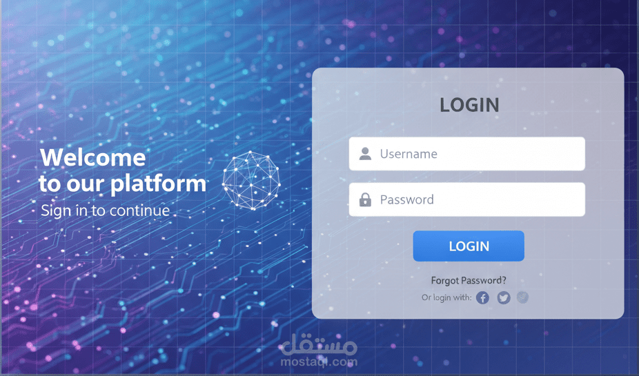 تصميم وبرمجة صفحة تسجيل دخول (Login Page) احترافية وجذابة باستخدام HTML و CSS