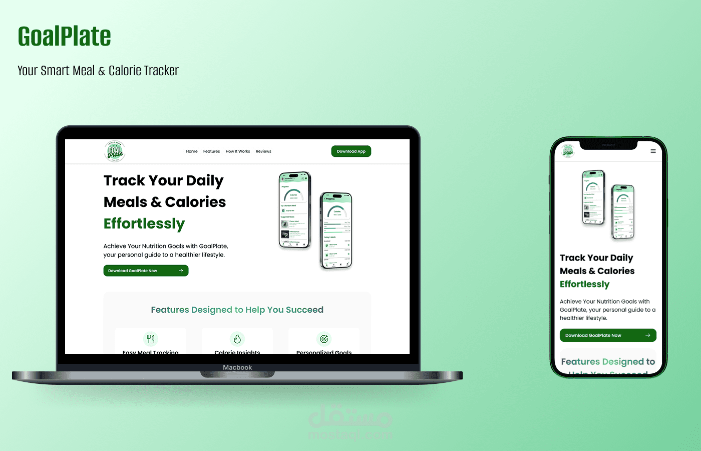 Landing Page-صفحة هبوط لتطبيق GoalPlate